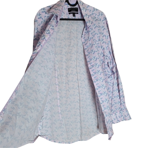 Report Collection Performance stretch pink blue long-sleeved Button-down  shirt - Picture 11 of 16